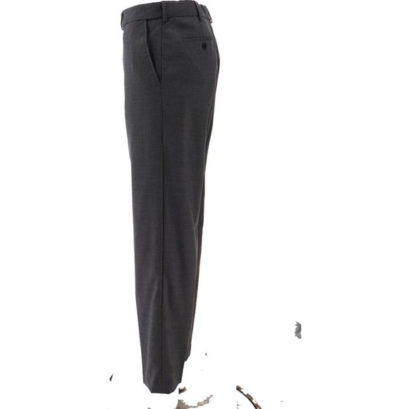 NWT LANDS' END MEN'S COMFORT WAIST WOOL PANTS DARK CHARCOAL (GRAY) 33- UNHEMMED - Picture 3 of 7